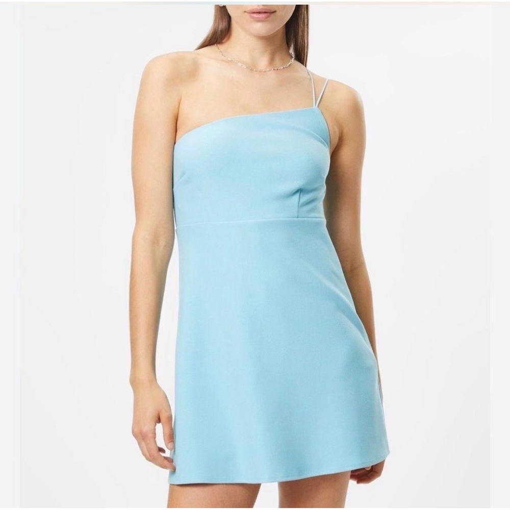 Abercrombie & Fitch Teal Blue One Shoulder Mini Dress Skort Size M - Picture 2 of 6